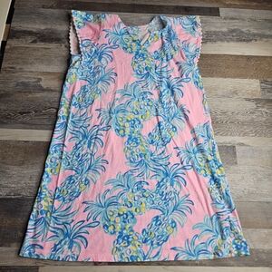 Lilly Pulitzer Girl's XL Mini Astara Dresw Pineapple Print Pink Blue 005675